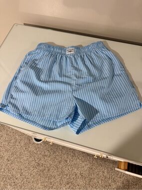 Light Blue Striped Men’s Casual Shorts